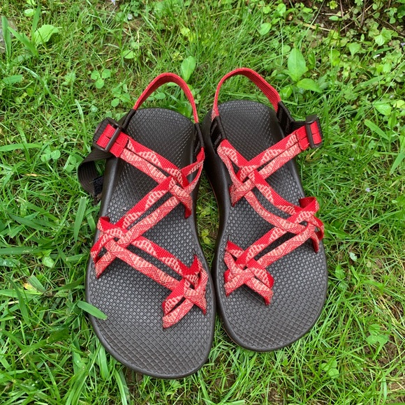 Chaco Red & Brown Double Strap - Picture 2 of 5